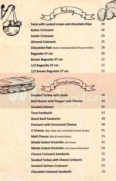 Miette menu
